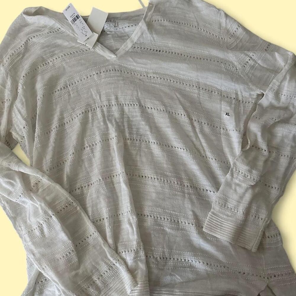New-york-company Women's White and Cream Shirt